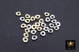 6 mm Round Rondelle Spacer Beads, 20 Pc Flat Oval Nugget Shaped #3400, Geometric Gold or Silver Plated Copper Bead