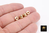 6 mm Round Rondelle Spacer Beads, 20 Pc Flat Hexagon Shaped #3402, Geometric Gold or Silver Plated Copper Bead