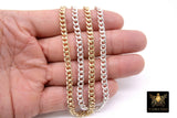 14 K Gold Filled Cuban Curb, 6.5 mm USA 925 Sterling Silver Chain CH# 869, Large Unfinished Diamond Cut 5 mm Curb Chain # 775