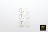 14 k gold filled half moon silver crescent moon soldered charm