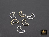 14 K Gold Filled Half Moon Charms, 11 mm 925 Sterling Silver Soldered Links # 3405, Crescent Moon