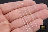 925 Sterling Silver Headpins, Long Wire Flat End Pins for Bead Inserts # 3408, 2 Inch long with 1.5 mm Head