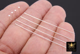 925 Sterling Silver Headpins, Long Wire Flat End Pins for Bead Inserts # 3408, 2 Inch long with 1.5 mm Head
