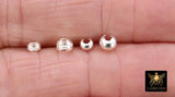 925 Sterling Silver Crimp Bead Cover, Gold 3.0mm or 4.0 mm Half Open Bead #3410, Open Bead Cover Jewelry Findings