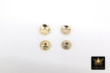 Gold Bead Caps, 6 mm Petal Bead End Caps Styles #3422, Round Textured Discs