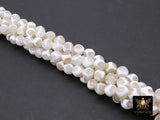 DZI White and Ivory Beads, Natural Tibetan Smooth Round Cream Stripe Beads BS #297, sizes 8 mm 15 inch Strands