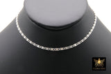 925 Sterling Silver Swivel Fob Bar Necklace, Silver Scroll Bar Chain Lariat Choker #2626, Lumachina Charm Necklace