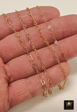 Gold Filled Heart Chains, 1.9 or 3.9 mm 12 K Gold Dainty Heart Shaped Chain CH# 718, 2.6 or 5 mm Unfinished Designer Chain