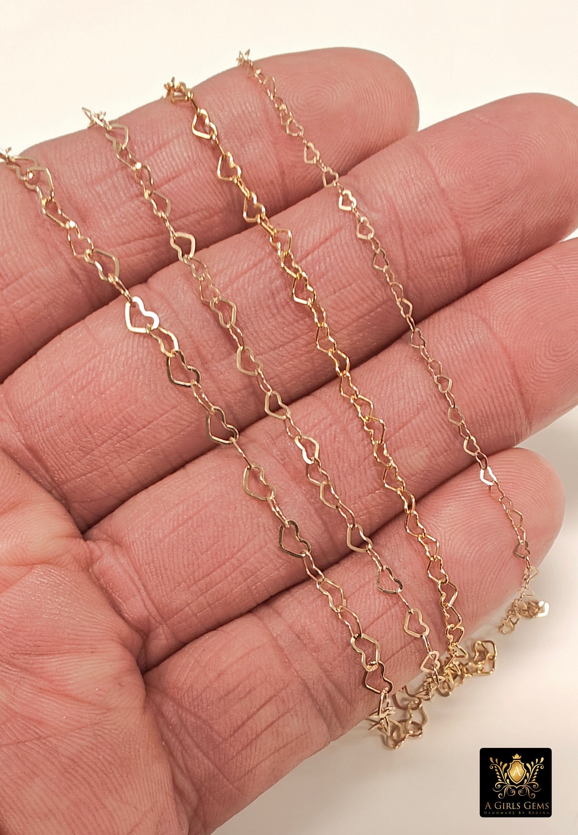 14 K Gold Filled Heart Shape Unfinished Chains
