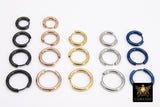 Thick 316 Surgical Stainless Steel Hoop Earrings Blue Rose Gold Black Silver