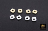 Square Gold Spacer Beads, 20 pcs Silver Flat Heishi Spacer Beads #88, Jewelry Findings