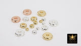 Rose Gold Rondelle Spacer Beads, 3/4/6/8 mm Round Discs, 20 pcs Silver Textured Diamond Cut Donut