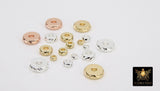 Rose Gold Spacer Beads, 3/4/6/8 mm Round Discs, 20 pcs Silver Rondelle Diamond Cut Donut