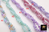 Multi Color Crystal Beads, 6 mm Faceted Spring Crystal Rondelle BS #255, Purple Aqua Jewelry Bead Strands