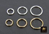 14 K Gold Filled Closed Soldered Rings, 925 Sterling Silver Interlocking Charms # 2401, Round Shaped 6 mm 8 mm 10 mm