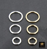 14 K Gold Filled Closed Soldered Rings, 925 Sterling Silver Interlocking Charms #2401, Round Shaped 6 mm 8 mm 10 mm