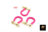 Gold Shackle Clasp, 13 x 17 mm Jewelry Tiny Clasps in Gold Enamel # 917, Small Bracelet Connector Screw Clips