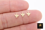 14 K Gold Filled Bee Charms, Tiny 8 mm Bumble Bee Charms #3427, Small Honey Bee