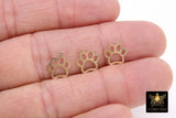 14 K Gold Filled Tiger Paw Charm, 9 mm Gold Animal Charm #3428, Dog Paw Charms