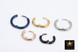 Gold Stainless Steel Hoop Earrings, 2.5 mm Thick Silver Earrings #2138, 316 Surgical Steel Blue Black Rose