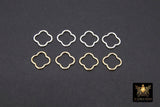 925 Sterling Silver Clover Charms, 9 mm 14 K Gold Filled Soldered Links # 3443, Jewelry Closed Ring Drops