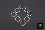 925 Sterling Silver Clover Charms, 9 mm 14 K Gold Filled Soldered Links # 3443, Jewelry Closed Ring Drops
