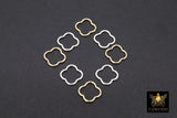 925 Sterling Silver Clover Charms, 9 mm 14 K Gold Filled Soldered Links # 3443, Jewelry Closed Ring Drops