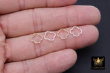 925 Sterling Silver Clover Charms, 9 mm 14 K Gold Filled Soldered Links # 3443, Jewelry Closed Ring Drops