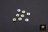 Square Gold Spacer Beads, 20 pcs Silver Flat Heishi Spacer Beads #88, Jewelry Findings