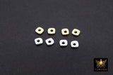 Square Gold Spacer Beads, 20 pcs Silver Flat Heishi Spacer Beads #88, Jewelry Findings