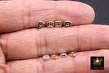 Gold Silver Square Heishi Metal Flat Beads