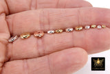 Rose Gold Rondelle Spacer Beads, 3/4/6/8 mm Round Discs, 20 pcs Silver Textured Diamond Cut Donut