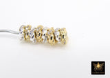 CZ Gold Twist Spacer Beads, 6 mm Round Silver Soldered Jump Rings #3450, Fancy Bumpy Silver Ring Twist