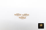 14 K Gold Filled Evil Eye Connector, CZ Micro Pave Evil Eyes Charms #3453, Tiny Minimalist Permanent Jewelry Links
