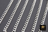 Stainless Steel Chain, 304 Silver Flat Dainty Curb Chains CH #254, 6 mm Unfinished Cable Necklace Chains