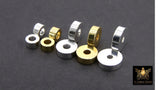 Gold Drum Beads, 4 mm 6 mm or 8 mm Washer Bead #3457, Short Round Bright Silver Rondelle Cylinder