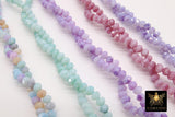 Multi Color Crystal Beads, 6 mm Faceted Spring Crystal Rondelle BS #255, Purple Aqua Jewelry Bead Strands