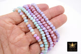 Multi Color Crystal Beads, 6 mm Faceted Spring Crystal Rondelle BS #255, Purple Aqua Jewelry Bead Strands