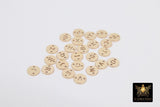 14 K Gold Filled Letter Connectors, 6 mm Gold Alphabet Letter # 3423, Round Block Name Letters
