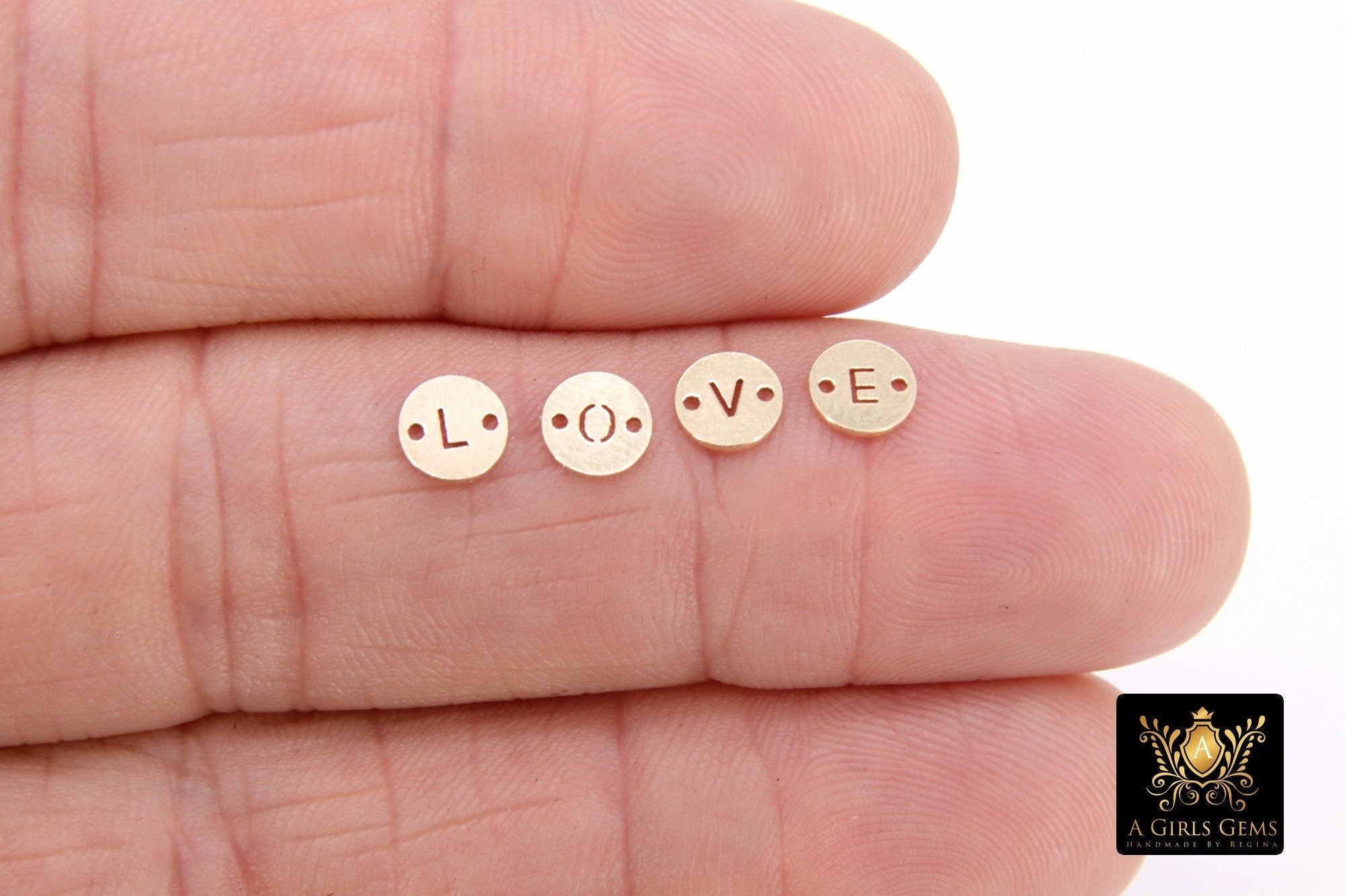 14 K Gold Filled Letter Connector Links Two Hole Alphabet