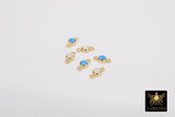14 K Gold Filled Solitaire Connectors, 3 mm White Opal Links # 3429, CZ Style Genuine 14 20 Gold Blue Opal