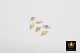 14 K Gold Filled Solitaire Connectors, 3 mm White Opal Links #3429, CZ Style Genuine 14 20 Gold Blue Opal