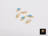 14 K Gold Filled Solitaire Connectors, 3 mm White Opal Links #3429, CZ Style Genuine 14 20 Gold Blue Opal