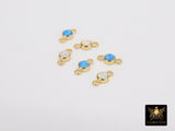 14 K Gold Filled Solitaire Connectors, 3 mm White Opal Links #3429, CZ Style Genuine 14 20 Gold Blue Opal