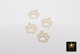 14 K Gold Filled Tiger Paw Charm, 9 mm Gold Animal Charm #3428, Dog Paw Charms