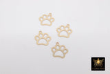 14 K Gold Filled Tiger Paw Charm, 9 mm Gold Animal Charm #3428, Dog Paw Charms, Dangle For Charm Bracelet