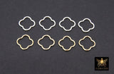 925 Sterling Silver Clover Charms, 9 mm 14 K Gold Filled Soldered Links # 3443, Jewelry Closed Ring Drops