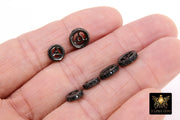 Black Spacer Beads, Black CZ Rondelle Spacer Donut #3350, 6/8/10 mm Round Disc Wheels