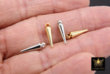 Gold Spike Pendant, Silver Bar Spike Point Charms #3451, 15 mm Small Gold Spike Needle