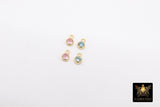 14 K Gold Filled 3 mm CZ pink Blue Charms